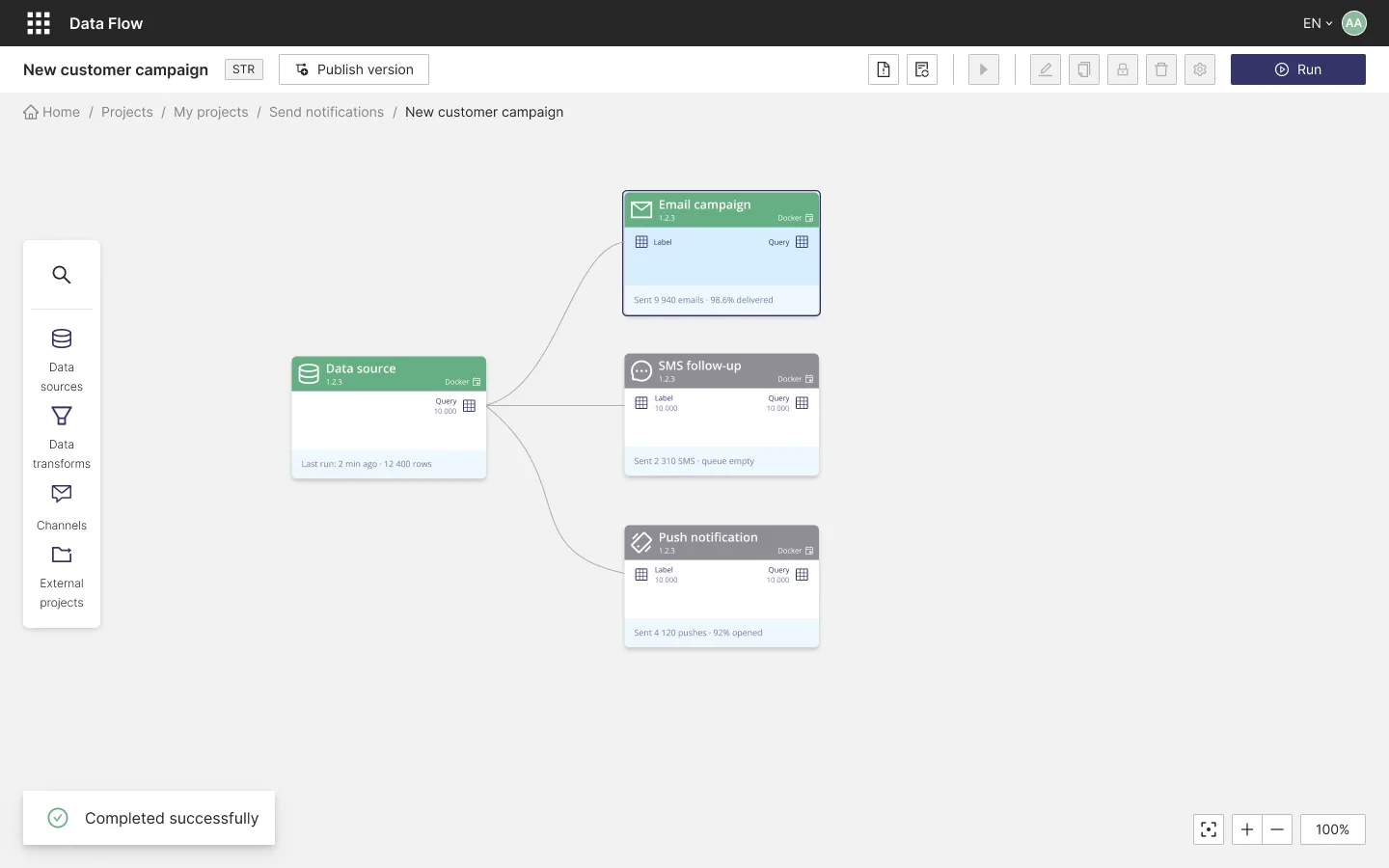 Designing the block canvas analysts use to automate bank operations